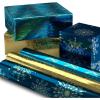 Hallmark Christmas Wrapping Paper Rolls, Metallic Foil Holiday Gift Wrap (Pack of 3: 60 sq. ft. ttl) Elegant Navy Blue and Gold for Christmas, Hanukkah, Weddings, Graduations(Navy Blue Snowflakes  Gold  Happy Holidays)