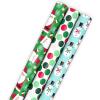 Hallmark Christmas Wrapping Paper with Cutlines on Reverse (3 Rolls: 90 Sq. Ft. Total) Santa Claus, Polka Dots, Snowmen(Santa Claus  Polka Dots  Snowmen)
