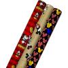 Hallmark Disney Mickey Mouse Wrapping Paper with Cut Lines on Reverse (3-Pack: 60 sq. ft. ttl) for Birthdays, Christmas, Hanukkah, Baby Showers and More(Red  Brown  Black)