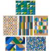 Hallmark Geometric Note Card Assortment (24 Blank Cards with Envelopes) Blue Foil, Green, Yellow, Kraft Brown