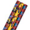 Hallmark Justice League Wrapping Paper Bundle with Cut Lines on Reverse (3 Rolls – 60 sq. ft. ttl) Wonder Woman, Batman, Superman, Flash, Green Lantern(Spider-Man)