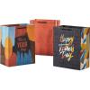 Hallmark Mahogany 11″ Large Father’s Day Gift Bag Bundle (3 Bags: Happy Father’s Day, Patterned Triangles, This is Your Day) Dark Gray, Yellow, Blue, Orange(Dark Gray  Orange  Yellow  Blue  Brown)