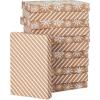 Hallmark Medium Christmas Gift Boxes with Lids (12 Shirt Boxes, White Snowflakes and Stripes on Kraft) for Holiday Parties, Winter Weddings, Bridal Showers(12 Count)