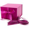 Hallmark Medium Gift Box with Lid and Shredded Paper Fill (Grey White 7 inch Box) for Weddings, Bridal Showers, Graduations, Birthdays, Bridesmaids Gifts, All Occasion(Hot Pink)