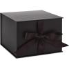 Hallmark Medium Gift Box with Lid and Shredded Paper Fill (Grey White 7 inch Box) for Weddings, Bridal Showers, Graduations, Birthdays, Bridesmaids Gifts, All Occasion(Black)