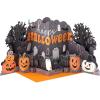 Hallmark Paper Wonder Displayable Jumbo Halloween Card or Centerpiece (Accordion Fold Haunted House)(Pumpkins in Graveyard)