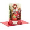Hallmark Paper Wonder Displayable Pop Up Christmas Card (Christmas Tree)(Vintage Santa Claus)