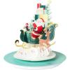 Hallmark Paper Wonder Pop Up Holiday Card (Magnolia Displayable Bouquet)(Santa’s Sleigh)