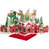 Hallmark Paper Wonder Pop Up Jumbo Christmas Card Holiday Tabletop Decor (Accordion Fold Christmas Village)(Christmas Village)
