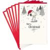 Hallmark Peanuts Christmas Cards (6 Cards with Envelopes) Snoopy and Woodstock