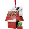 Hallmark Peanuts Snoopy on Holiday Doghouse Christmas Ornament, Gifts for Peanuts Fans