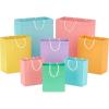 Hallmark Recyclable Gift Bag Assortment (8 Bags: 3 Small 6″, 3 Medium 9″, 2 Large 13″) Pastel Blue, Pink, Yellow, Purple, Orange, Green for Birthdays, Easter, Baby Gifts, Bridal Showers(Pastel Assortment)