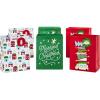 Hallmark Rustic Christmas Gift Bag Assortment (8 Bags: 3 Small 6″, 3 Medium 9″, 2 Large 13″) Gray, White and Red, Farmhouse, Snowman, Snowflakes, Merry and Bright Wreath(Multicolor)