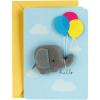 Hallmark Signature Baby Shower Card for Boy (Elephant with Balloon) Welcome New Baby Boy, Congratulations