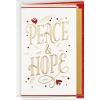 Hallmark Signature Christmas Card (Fun Surprises Santa Claus with Gift)(Peace & Hope)