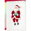 Hallmark Signature Christmas Card (Fun Surprises Santa Claus with Gift)(Santa Claus)
