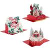 Hallmark Signature Paper Wonder Pop Up Christmas Card (Santa and His Reindeer)(Christmas Mini Pop Up Card Assortment Pack)
