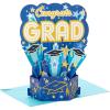 Hallmark Signature Paper Wonder Pop Up Graduation Cards, Grad Cap (4 3D Cards with Envelopes)(Blue)