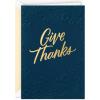 Hallmark Signature Peanuts Thanksgiving Card (Snoopy and Woodstock)(Give Thanks  Embossed Fall Wreath)