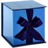 Hallmark Small Gift Box with Bow and Shredded Paper Filll (Navy Blue Signature 4 inch Gift Box with Glitter) for Birthdays, Graduations, Anniversaries, Father’s Day, Christmas, Valentine’s Day, All Occasion(Navy Blue Glitter)