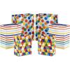 Hallmark Solid Gift Bag Assortment (8 Bags: 4 Medium 9″, 4 Large 13″) Blue, Green, Orange, Cheers, Stripes(Red  Blue  Yellow  Green)