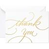 Hallmark Thank You Cards, Gold Foil Script (100 Thank You Notes with Envelopes) for Wedding, Baby Shower, Bridal Shower, Graduation(5.2 x 3.75 inch)