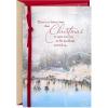 Hallmark Thomas Kinkade Christmas Card (Snow Cabin) (0599XXH5221)(Ice Skating  1 Kinkade Card with Envelope)
