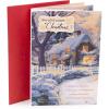 Hallmark Thomas Kinkade Christmas Card (Snow Cabin) (0599XXH5221)(Snow Cabin  1 Kinkade Card with Envelope)