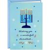 Hallmark Tree of Life Bulk Hanukkah Boxed Cards (40 Cards and 40 Envelopes) Blue with Gold Foil Menorahs, Star of David, Peace Dove(Modern Menorah)