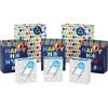 Hallmark Tree of Life Hanukkah Wrapping Paper with Cutlines on Reverse (3 Rolls: 120 Sq. Ft. Total) Blue and Gold Star of David, Menorahs, Candles, Dreidels(1 Count (Pack of 8))