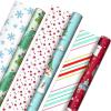 Hallmark Trendy Reversible Christmas Wrapping Paper for Kids (3 Rolls: 120 sq. ft. ttl) Dinosaurs, Koalas, Polar Bears, Penguins, Camels, Zebras, Stripes(Dinosaurs  Koalas  Polar Bears  Penguins  Camels  Zebras  Stripes)