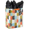 Hallmark Wrap 13″ Large Gift Bag with Tissue Paper, 130, Orange, Blue, Green, Black(Your Day  Your Way)