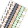 Hallmark Wrapping Paper with Cutlines on Reverse (6 Rolls: 180 Sq. Ft. Total) White and Silver Stripes, Mint Green, Gold Hearts and Flowers for Weddings, Bridal Showers, Birthdays(Silver  Pink  Navy  Mint  Gold)