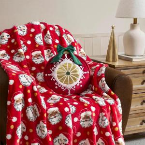 Hallmark – Decorative Throw Pillow for Couch or Bed, Holiday Home Décor, 8″ x 16″, (Sherpa Stocking, Red)(Christmas Ornament)