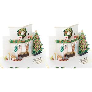 Hallmark 0899XSO1002 Christmas Pop Up Card with Light and Song (Displayable Dimensional Thomas Kinkade House Plays We Wish You a Merry Christmas), Snowy House(Fireplace Scene Pop Up)