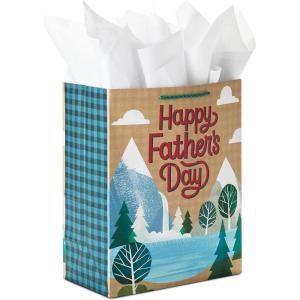 Hallmark 13″ Large Father’s Day Gift Bag (Woodsy Outdoors, Happy Father’s Day) for Dads, Grandpas, Uncles, Brothers(Woodsy Outdoors)