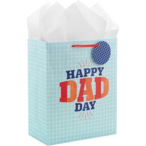 Hallmark 13″ Large Gift Bag with Tissue Paper (Butterflies, Mint Green, Pink, Black) for Easter, Mother’s Day, Bridal Showers, Baby Showers, Birthdays(Happy Dad Day)