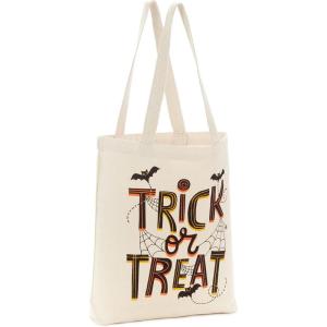 Hallmark 13″ Large Halloween Tote Bag (Haunted House) Reusable Canvas Bag for Trick or Treating, Grocery Shopping and More(Trick Or Treat)