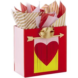 Hallmark 13″ Large Valentine’s Day Gift Bag with Card and Tissue Paper (Blue Happy Valentine’s Day)(Heart with Arrow)