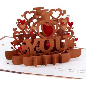 Hallmark 1499VFE1114 Signature Paper Wonder Wood Pop Up Valentines Day Card (All My Heart)(All My Heart Pop Up)