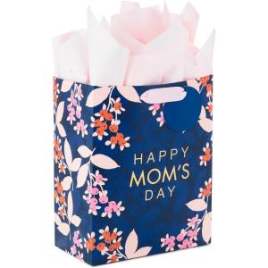 Hallmark 17″ Extra Large Mother’s Day Gift Bag with Tissue Paper (Red Roses, Green Foliage, Bright Blue) for Mom, Grandma, Nana, New Mother(Navy Floral)