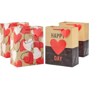 Hallmark 17″ Extra Large Valentine’s Day Gift Bag with Blue Tissue Paper (Gold Heart, Paint Splatters)(Hearts  Happy Heart Day)