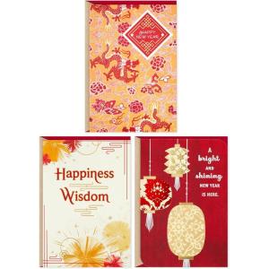 Hallmark 2025 Chinese New Year Card Pack (6 Cards with Envelopes) Year of the Snake(Pack of 3)