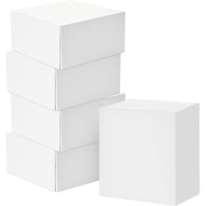 Hallmark 8″ Gift Boxes for Christmas, Holidays, Birthdays, Weddings, Crafts, Fathers Day, Care Packages and More, 5 Box Set(Bright White)