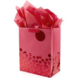 Hallmark 9″ Medium Gift Bag with Tissue Paper (All-Star Dad) for Father’s Day, Birthdays, Valentine’s Day(Red Dots)