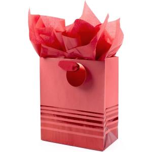 Hallmark 9″ Medium Gift Bag with Tissue Paper (All-Star Dad) for Father’s Day, Birthdays, Valentine’s Day(Red Stripes)