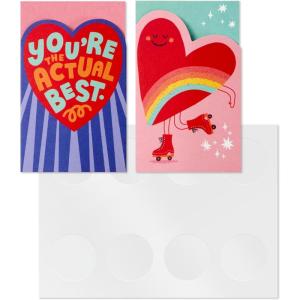 Hallmark All Occasion Boxed Greeting Card Assortment for Kids (Pack of 48) – for Birthdays, Encouragement, Thank You(Hearts and Roller Skates)