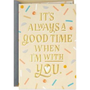 Hallmark Anniversary Card for Husband, Wife, Boyfriend, Girlfriend (Toast to You)(Yellow)
