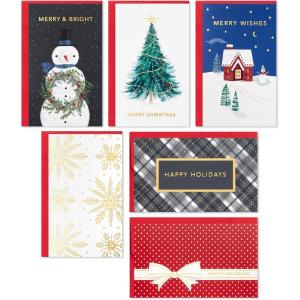 Hallmark Assorted Religious Handmade Boxed Christmas Cards (Set of 20 Premium Holiday Greeting Cards and Envelopes), 1XPX5657(Merry Wishes  Mini Blank Notes Assorment)