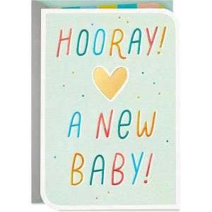 Hallmark Baby Shower Card for New Parents (Animals in the Woods) Welcome New Baby, Congratulations, Gender Reveal(Hooray)